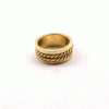 Ring Size - 9 Brass Spinner Ring J - BSPR997 18K Gold Plated Solid Brass Double Ropes Spinner Ring